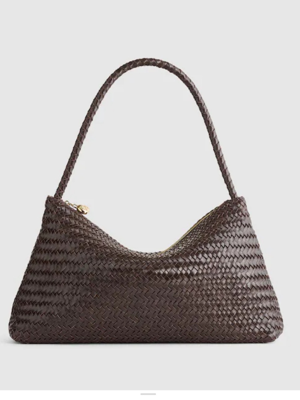 NWT Madewell The Signature Woven Zip Top Shoulder Bag in Coffee Bean - Picture 12 of 12